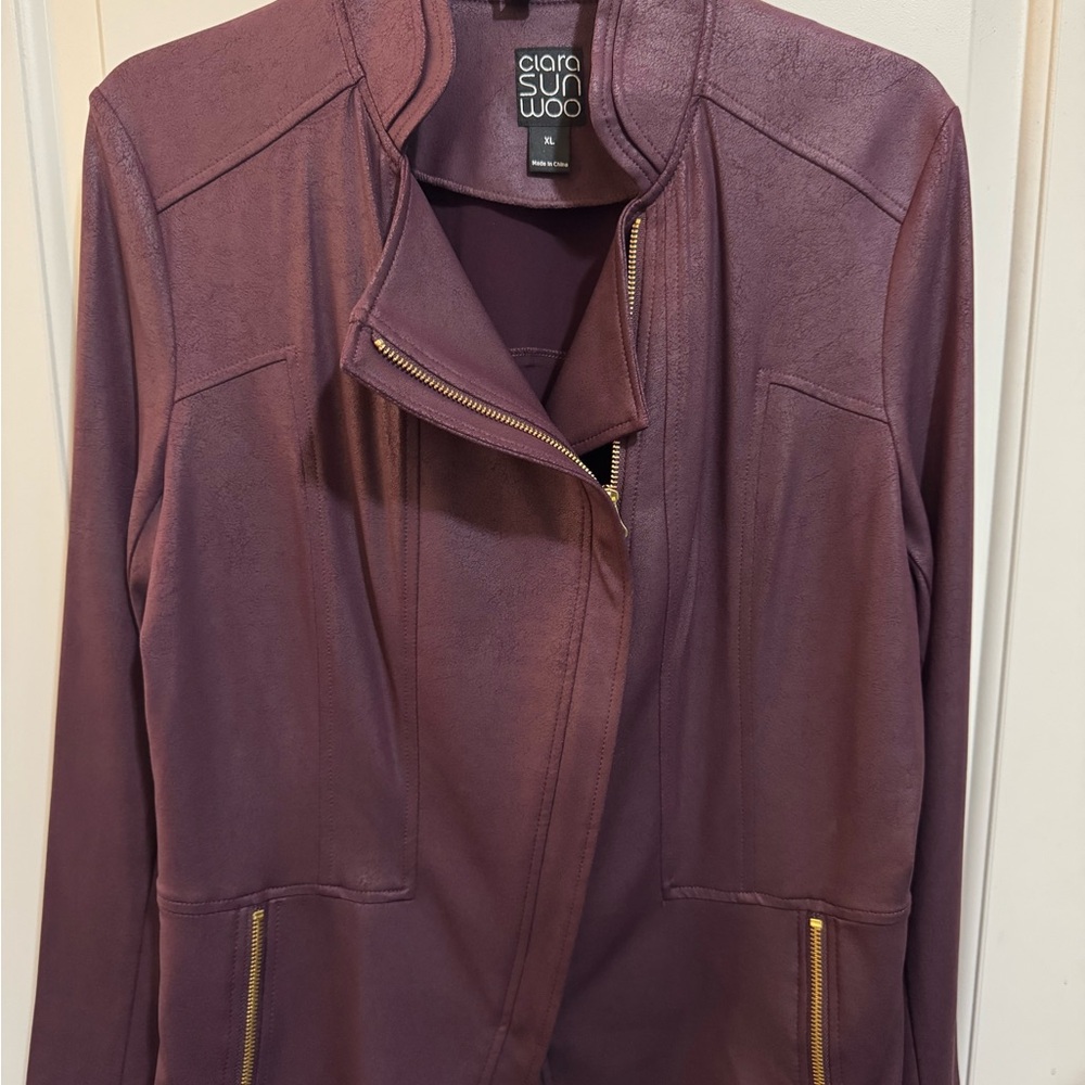 Clara Sunwoo Women's Signature Jacket Liquid Leather (Plum)